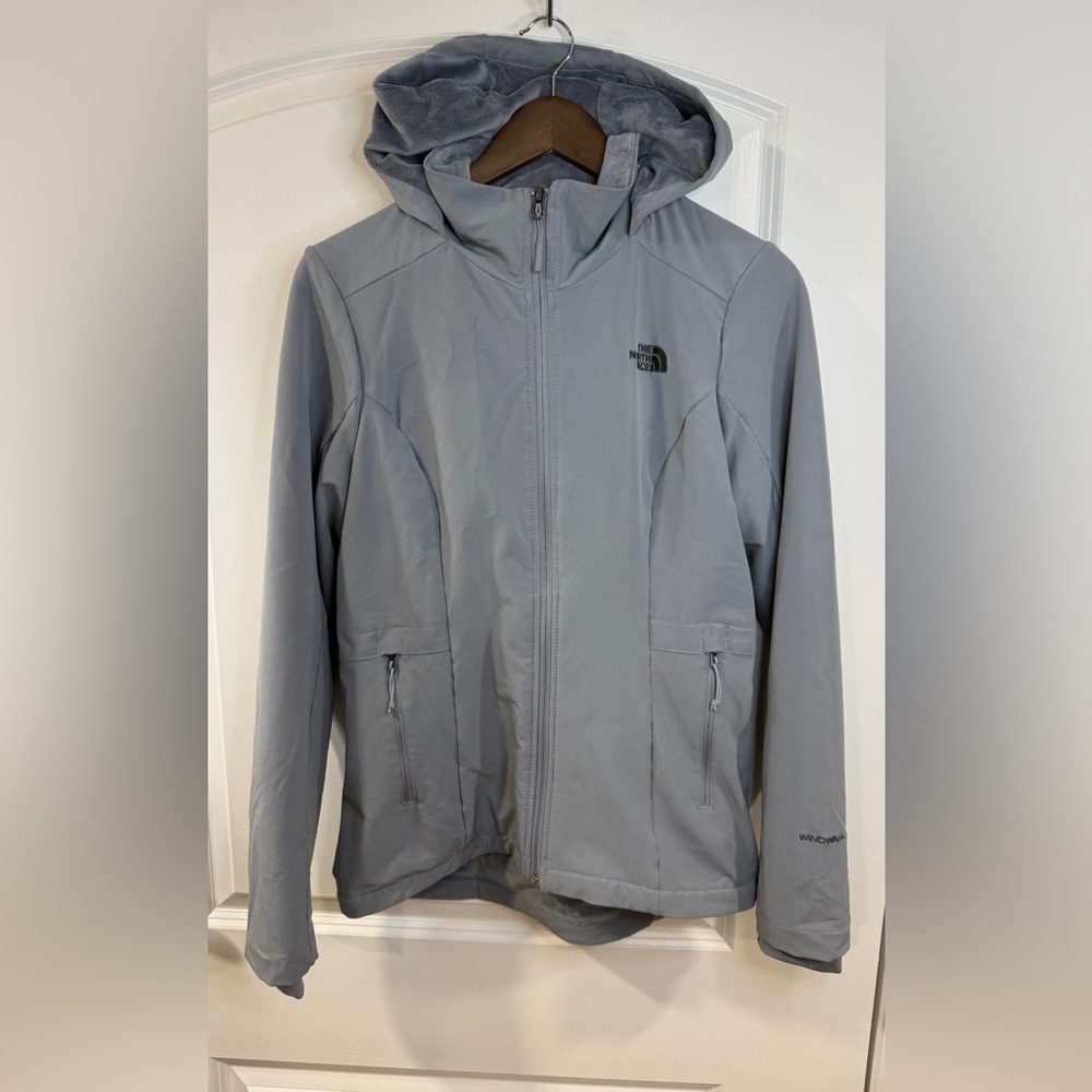 The North Face WindWall Jacket Womens Small Gray Fleece Lined Hooded Coat - Picture 13 of 13